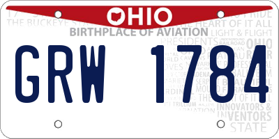 OH license plate GRW1784