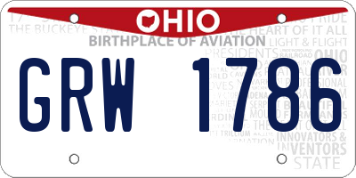OH license plate GRW1786