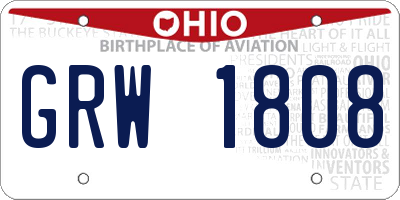 OH license plate GRW1808
