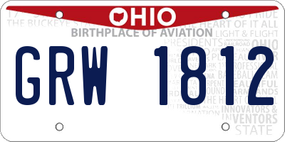 OH license plate GRW1812