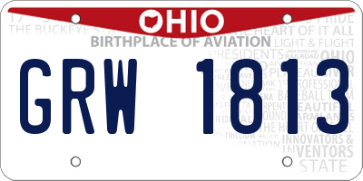 OH license plate GRW1813