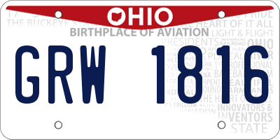OH license plate GRW1816