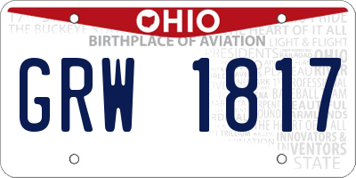 OH license plate GRW1817