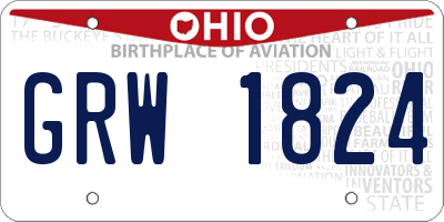 OH license plate GRW1824