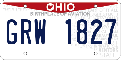 OH license plate GRW1827