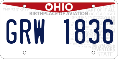 OH license plate GRW1836