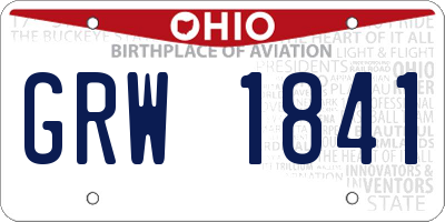 OH license plate GRW1841
