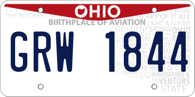 OH license plate GRW1844