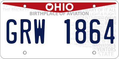 OH license plate GRW1864