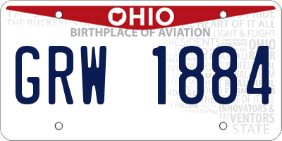 OH license plate GRW1884