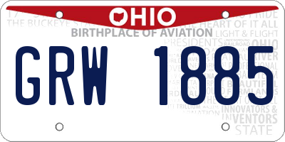 OH license plate GRW1885