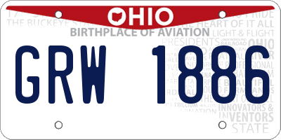 OH license plate GRW1886
