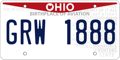 OH license plate GRW1888