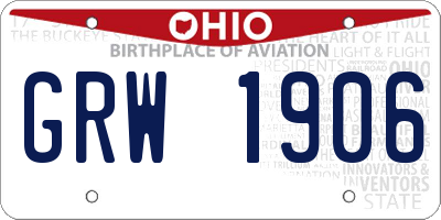 OH license plate GRW1906