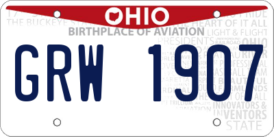 OH license plate GRW1907