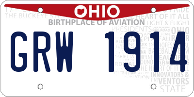 OH license plate GRW1914