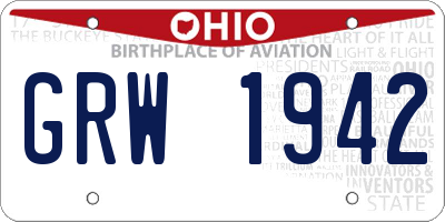 OH license plate GRW1942