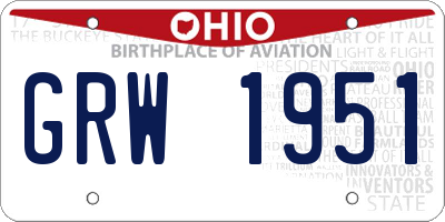 OH license plate GRW1951