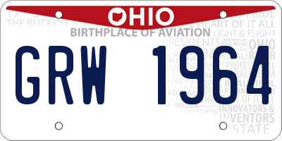 OH license plate GRW1964