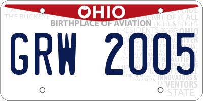 OH license plate GRW2005