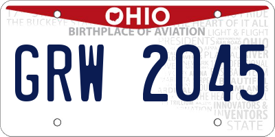 OH license plate GRW2045