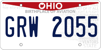 OH license plate GRW2055