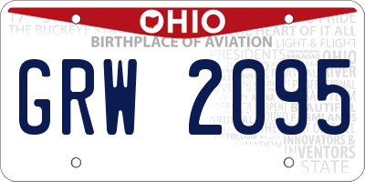 OH license plate GRW2095