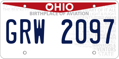 OH license plate GRW2097