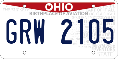 OH license plate GRW2105