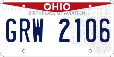 OH license plate GRW2106