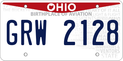 OH license plate GRW2128