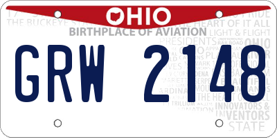 OH license plate GRW2148
