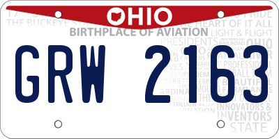OH license plate GRW2163