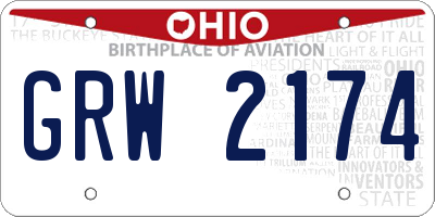 OH license plate GRW2174