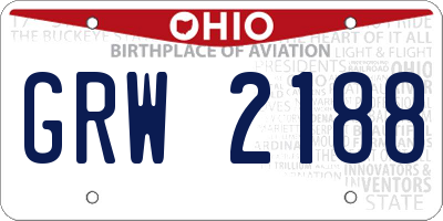OH license plate GRW2188