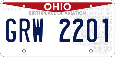 OH license plate GRW2201