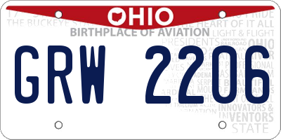 OH license plate GRW2206