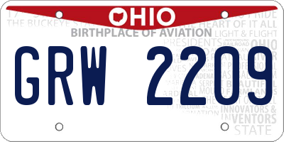 OH license plate GRW2209