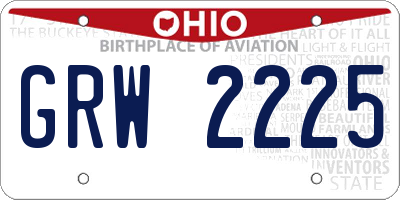 OH license plate GRW2225