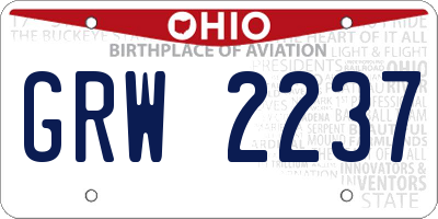 OH license plate GRW2237