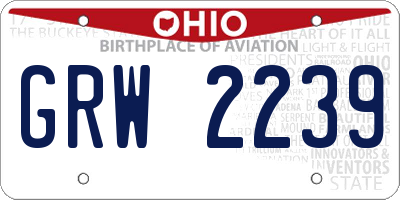 OH license plate GRW2239
