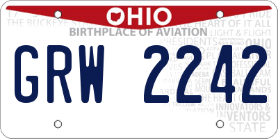 OH license plate GRW2242