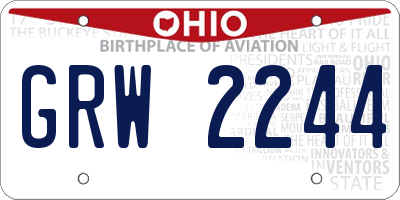 OH license plate GRW2244