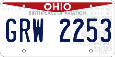 OH license plate GRW2253