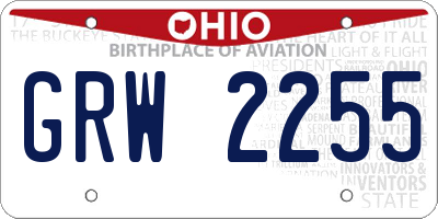 OH license plate GRW2255