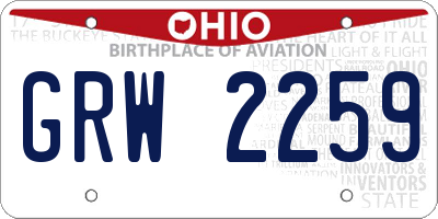 OH license plate GRW2259