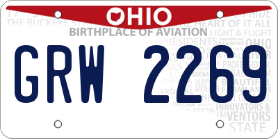 OH license plate GRW2269