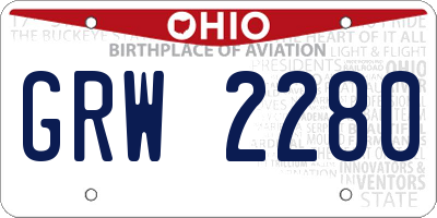 OH license plate GRW2280