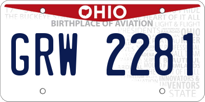 OH license plate GRW2281
