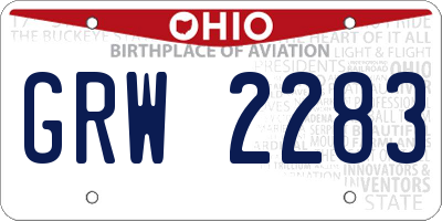 OH license plate GRW2283